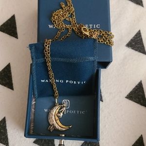 Vintage style moon pendant necklace